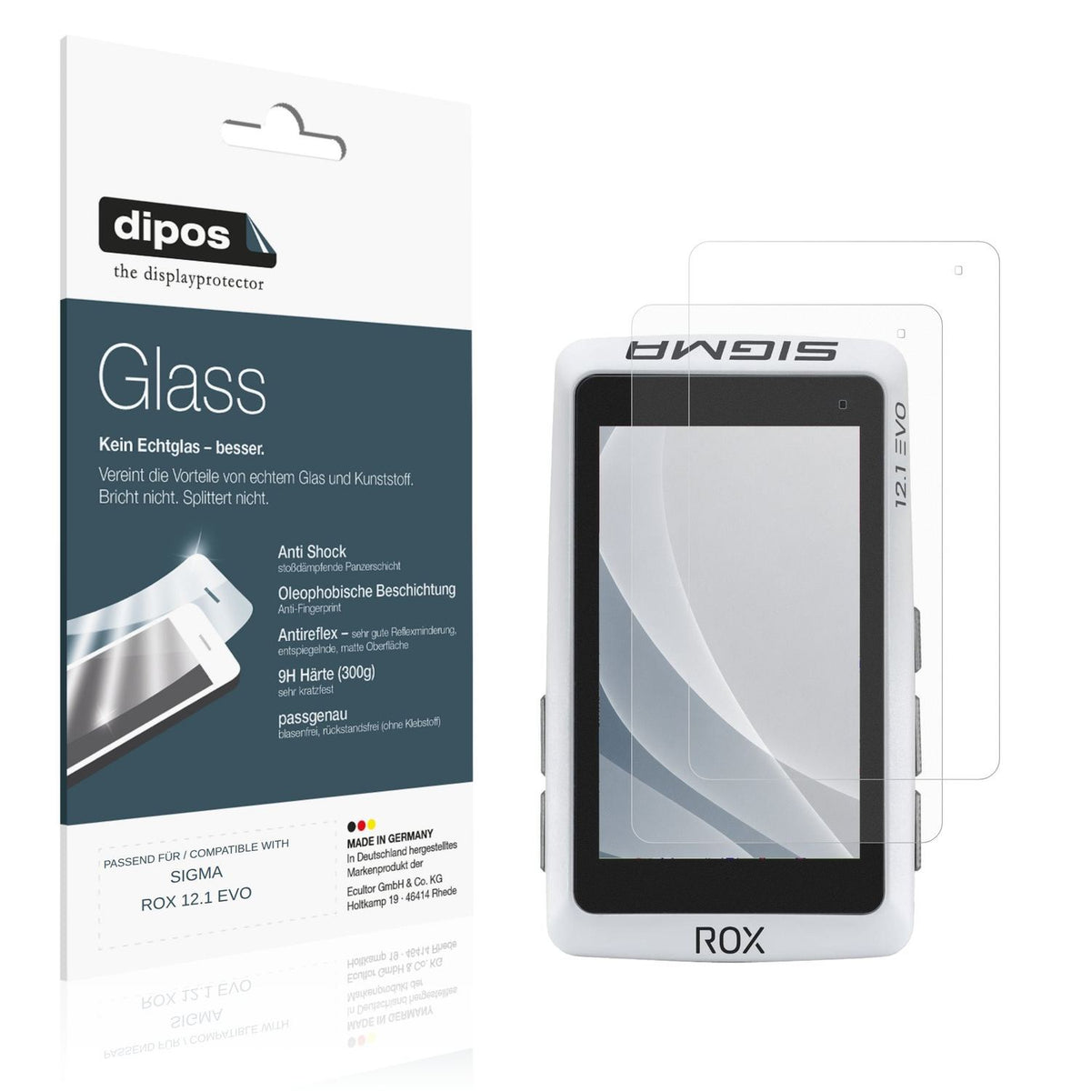 Matte Displayschutzfolie von dipos passend für SIGMA ROX 12.1 EVO, 9H kratzfest und blasenfrei montiert