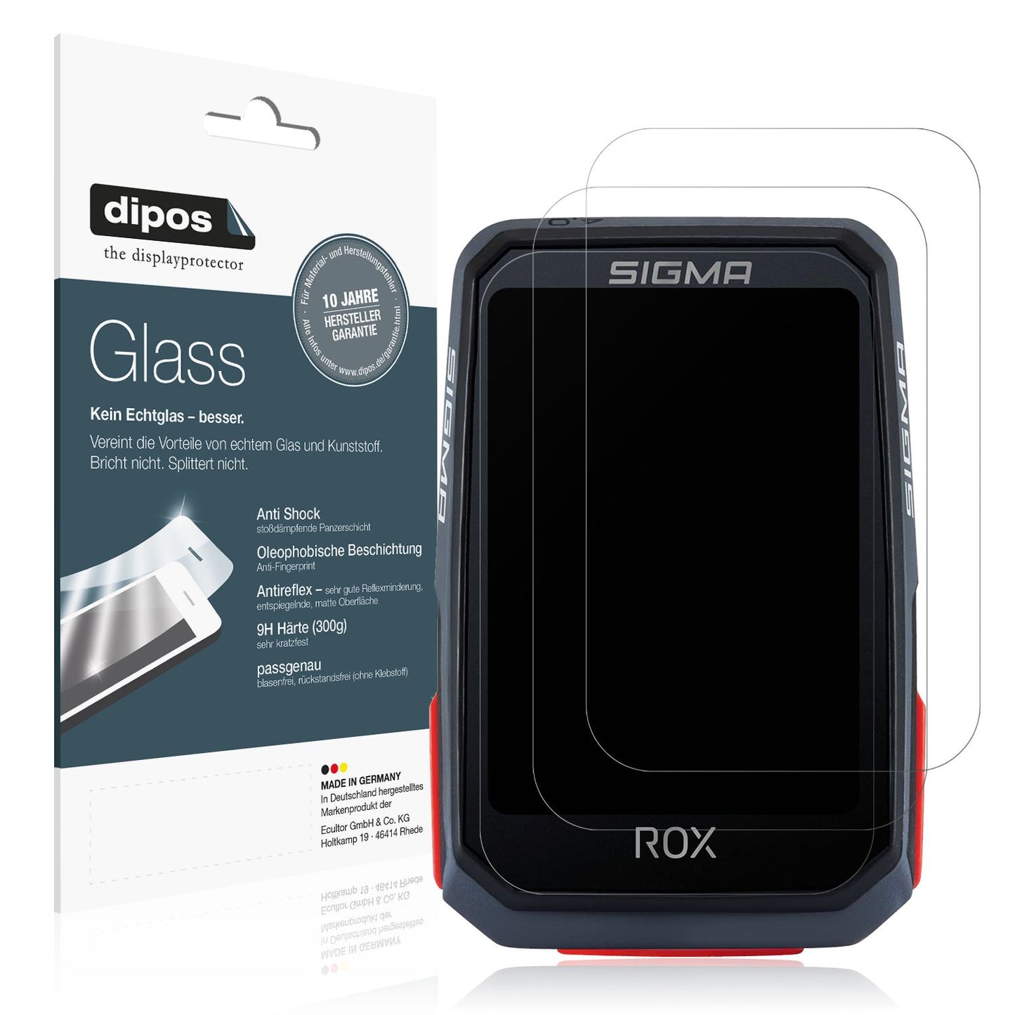 Matte Displayschutzfolie von dipos passend für SIGMA Sport Rox 4.0, 9H kratzfest und blasenfrei montiert