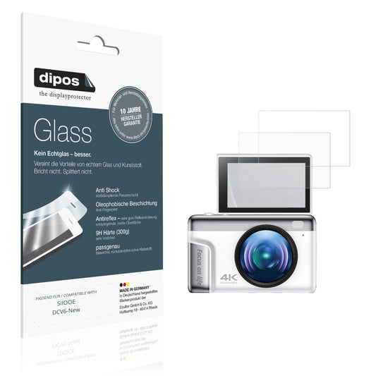 Matte Displayschutzfolie von dipos passend für SIIOOE DCV6-New, 9H kratzfest und blasenfrei montiert