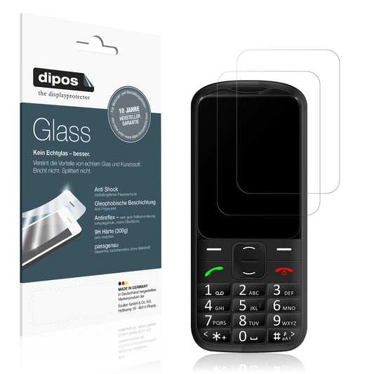 Matte Displayschutzfolie von dipos passend für Simvalley Mobile Seniorenhandy, 9H kratzfest und blasenfrei montiert
