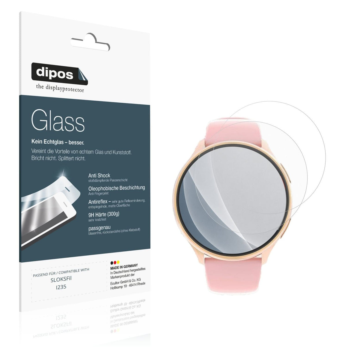 Matte Displayschutzfolie von dipos passend für SLOKSFil I235, 9H kratzfest und blasenfrei montiert
