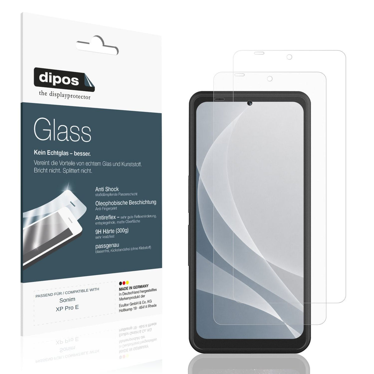 Matte Displayschutzfolie von dipos passend für Sonim XP Pro E, 9H kratzfest und blasenfrei montiert
