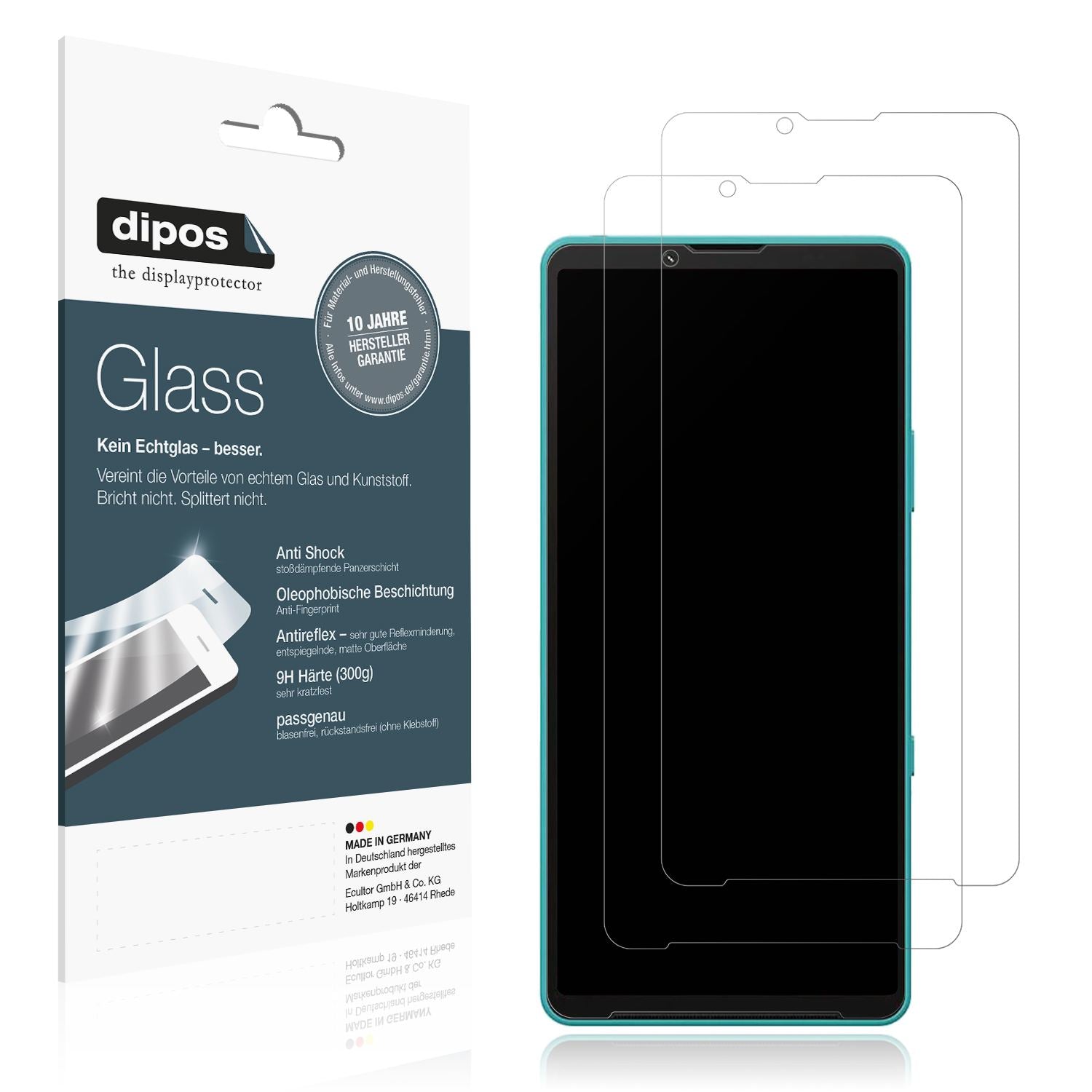 Matte Displayschutzfolie von dipos passend für Sony Xperia 10 VII, 9H kratzfest und blasenfrei montiert