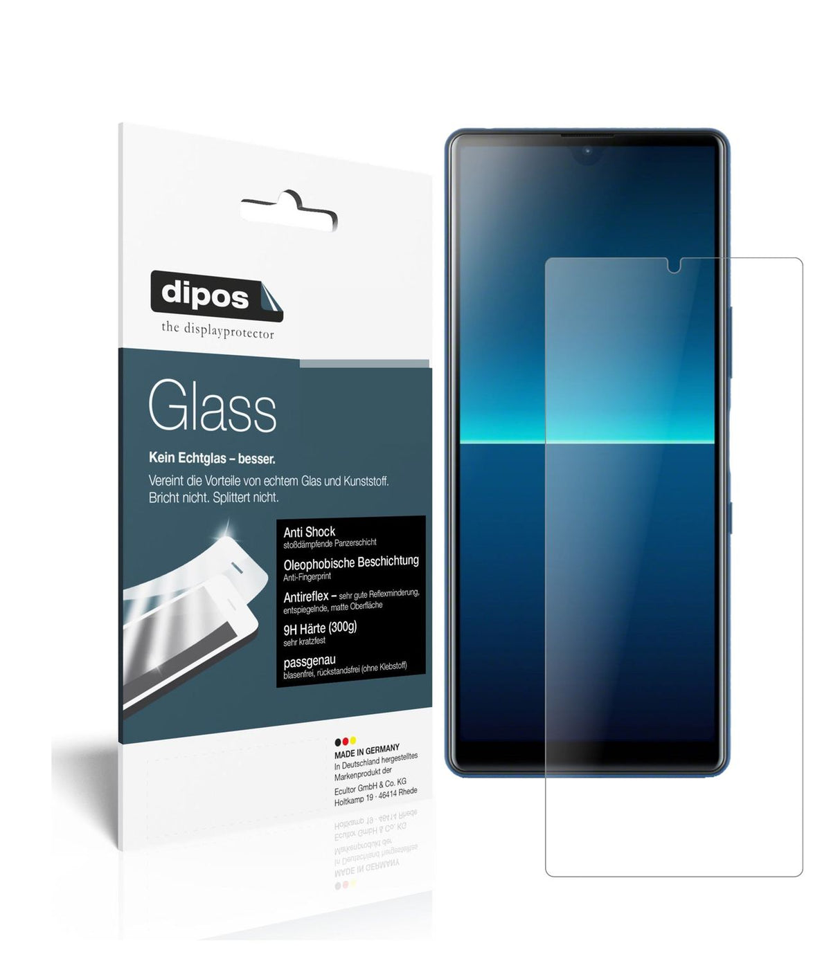 Matte Displayschutzfolie von dipos passend für Sony Xperia L4, 9H kratzfest und blasenfrei montiert