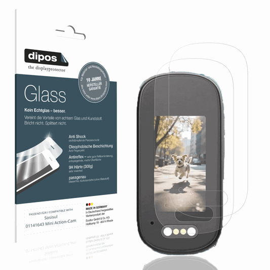 Matte Displayschutzfolie von dipos passend für Sosisul 01141643 Mini Action-Cam, 9H kratzfest und blasenfrei montiert