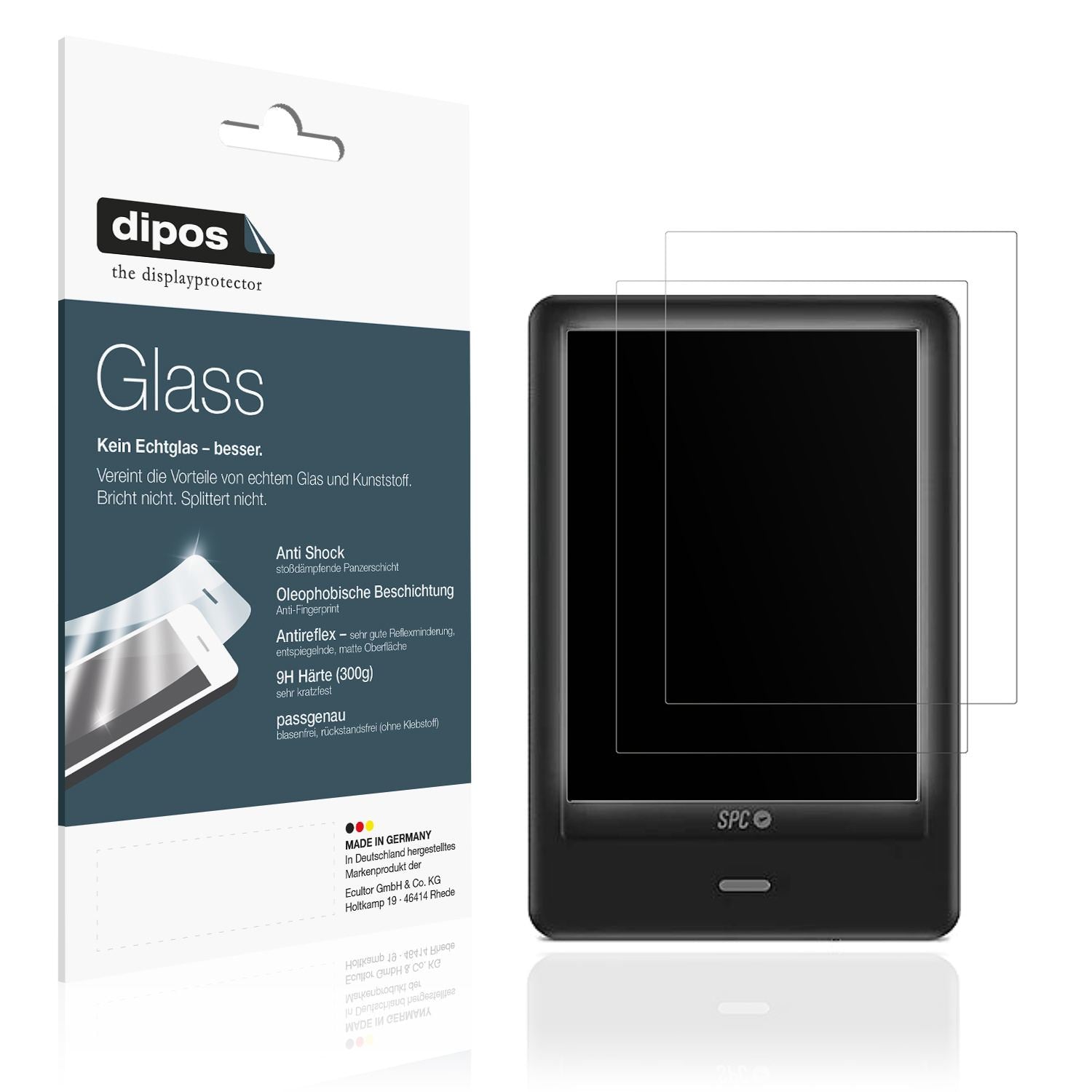 Matte Displayschutzfolie von dipos passend für SPC Light 2, 9H kratzfest und blasenfrei montiert