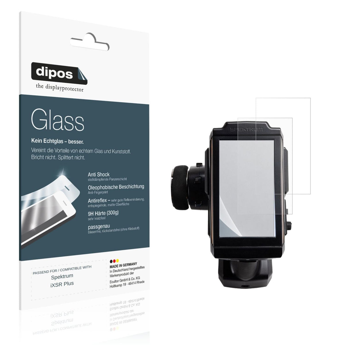 Matte Displayschutzfolie von dipos passend für Spektrum iXSR Plus, 9H kratzfest und blasenfrei montiert