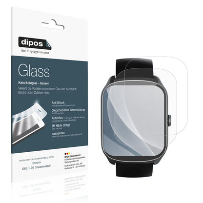 Matte Displayschutzfolie von dipos passend für Stecei S68 1.95 Smartwatch, 9H kratzfest und blasenfrei montiert