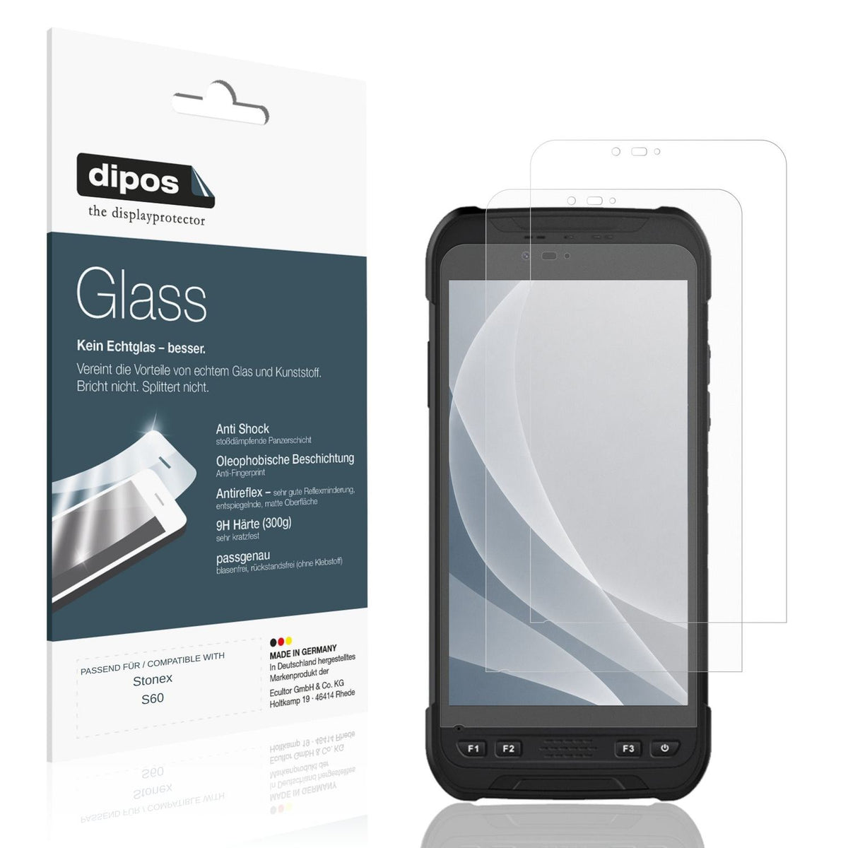 Matte Displayschutzfolie von dipos passend für Stonex S60, 9H kratzfest und blasenfrei montiert