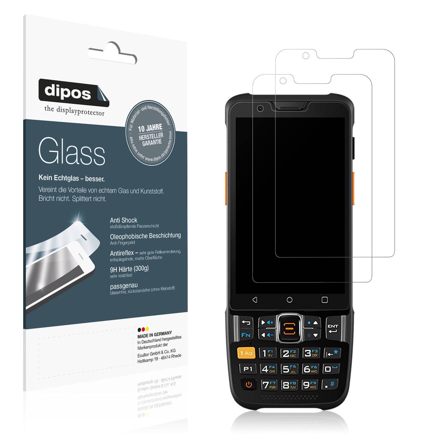 Matte Displayschutzfolie von dipos passend für sunmi L2Ks, 9H kratzfest und blasenfrei montiert