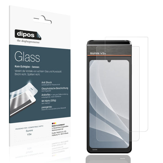 Matte Displayschutzfolie von dipos passend für Sunmi V3e, 9H kratzfest und blasenfrei montiert