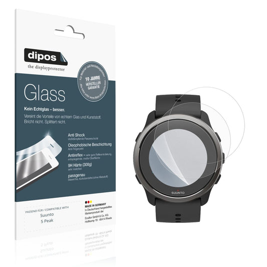 Matte Displayschutzfolie von dipos passend für Suunto 5 Peak, 9H kratzfest und blasenfrei montiert