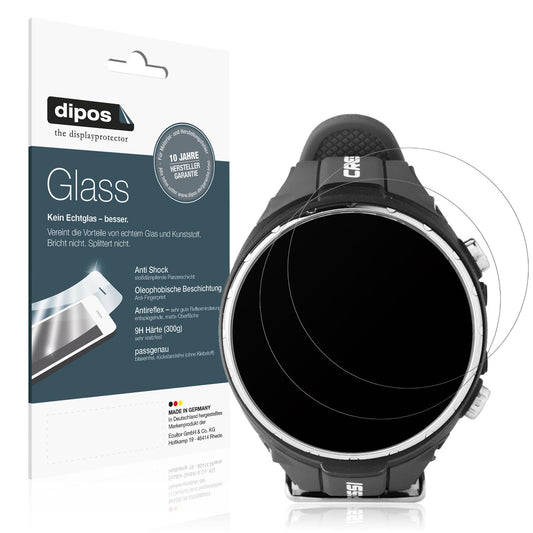Matte Displayschutzfolie von dipos passend für Suunto D4F Tauchcomputer, 9H kratzfest und blasenfrei montiert