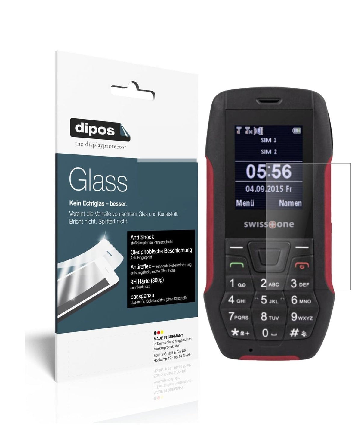 Matte Displayschutzfolie von dipos passend für Swisstone SX 567, 9H kratzfest und blasenfrei montiert
