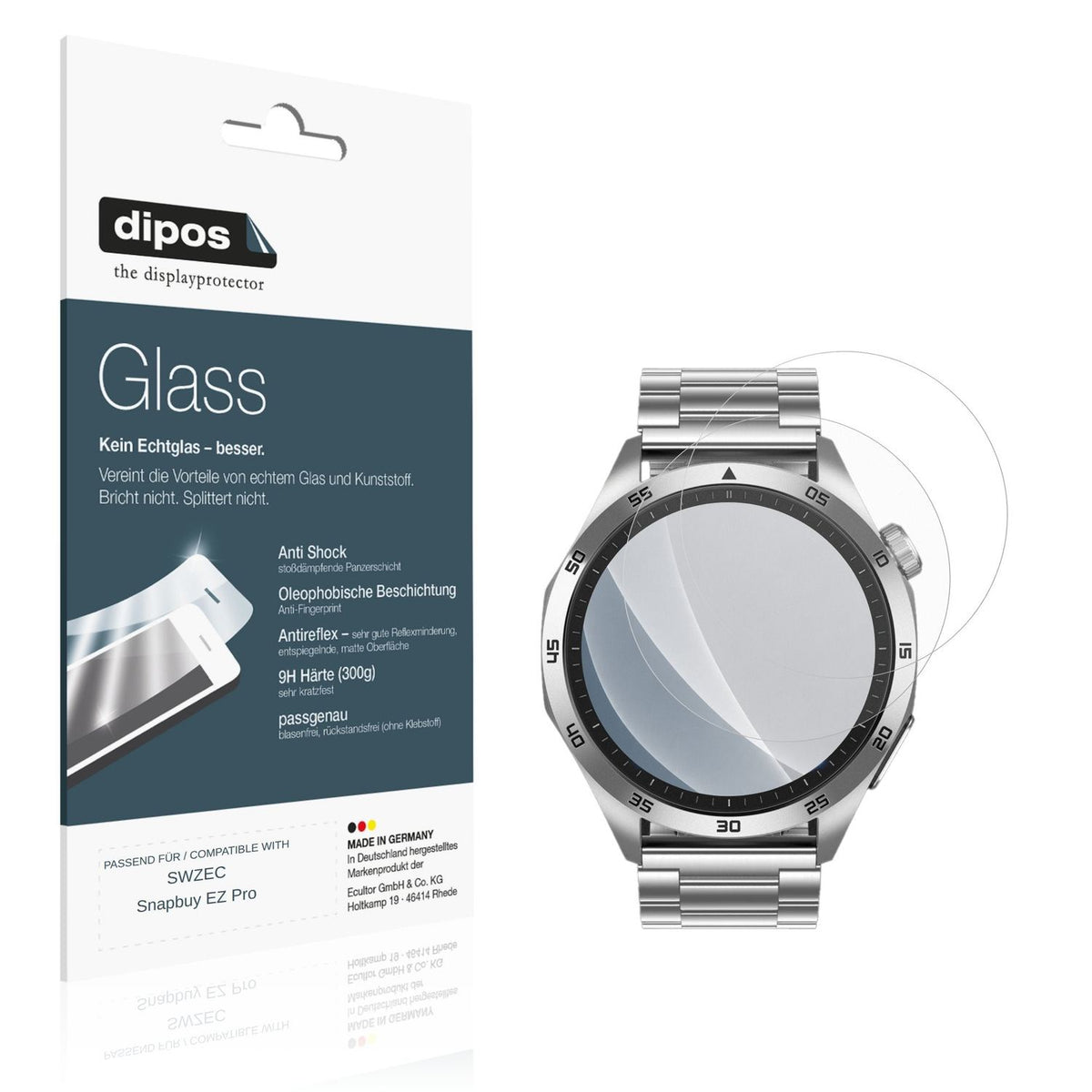 Matte Displayschutzfolie von dipos passend für SWZEC Snapbuy EZ Pro, 9H kratzfest und blasenfrei montiert