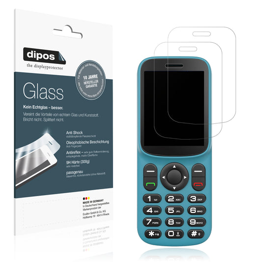 Matte Displayschutzfolie von dipos passend für T185 4G Handy, 9H kratzfest und blasenfrei montiert