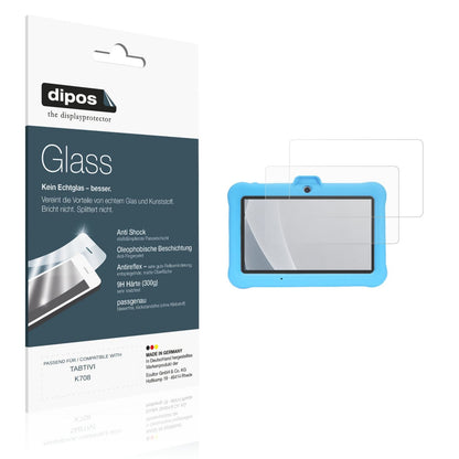 Matte Displayschutzfolie von dipos passend für TABTIVI K708, 9H kratzfest und blasenfrei montiert