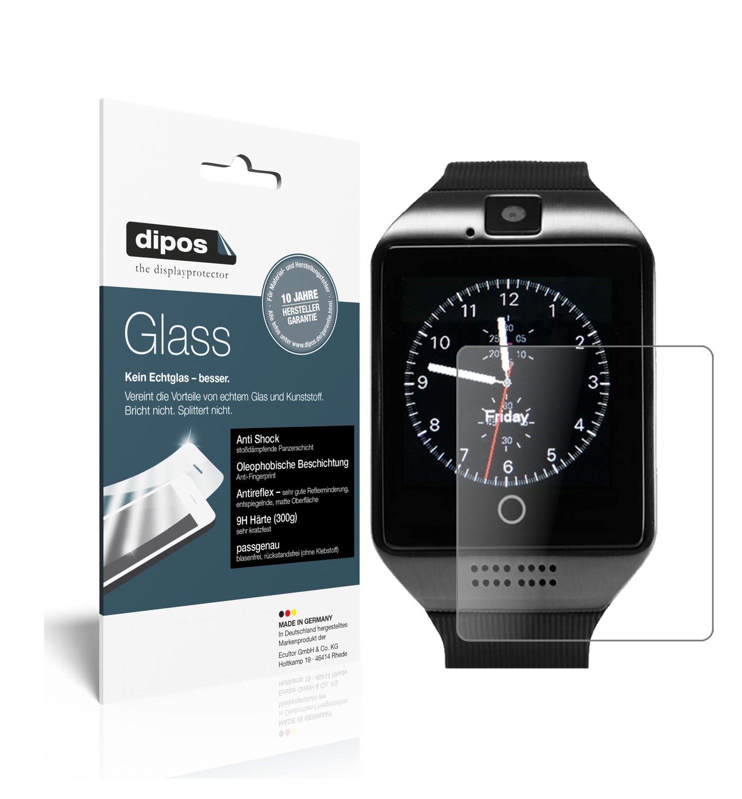 Matte Displayschutzfolie von dipos passend für Tagobee TB02 Smartwatch, 9H kratzfest und blasenfrei montiert