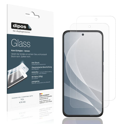 Matte Displayschutzfolie von dipos passend für TCL K70 4G, 9H kratzfest und blasenfrei montiert