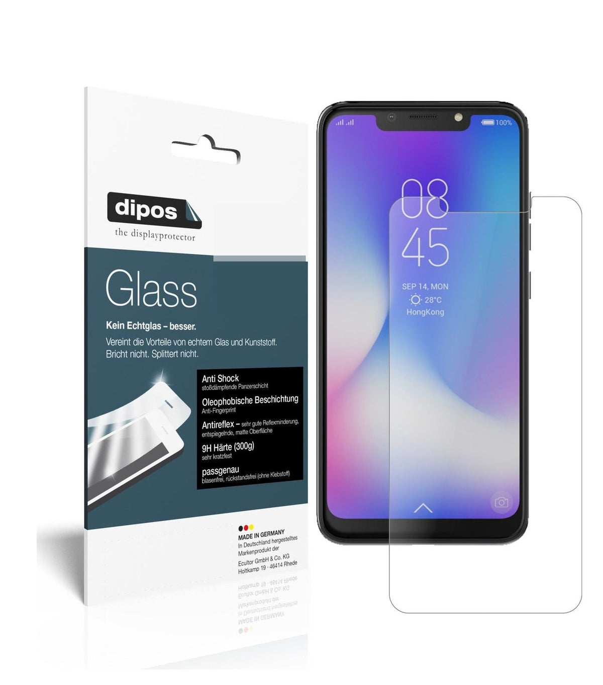 Matte Displayschutzfolie von dipos passend für Tecno Camon 11 Pro, 9H kratzfest und blasenfrei montiert