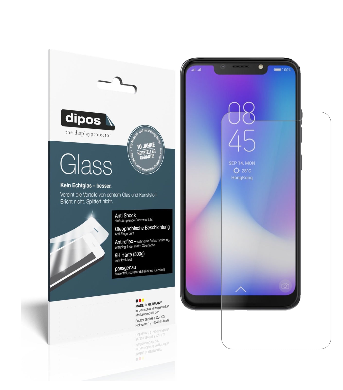 Matte Displayschutzfolie von dipos passend für Tecno Camon 11 Pro, 9H kratzfest und blasenfrei montiert