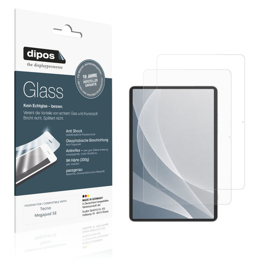 Matte Displayschutzfolie von dipos passend für Tecno Megapad SE, 9H kratzfest und blasenfrei montiert