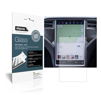 Matte Displayschutzfolie von dipos passend für Tesla Modell X, 9H kratzfest und blasenfrei montiert