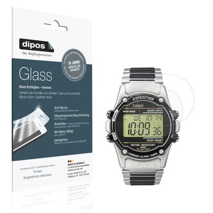 Matte Displayschutzfolie von dipos passend für Timex Expedition Atlantis, 9H kratzfest und blasenfrei montiert