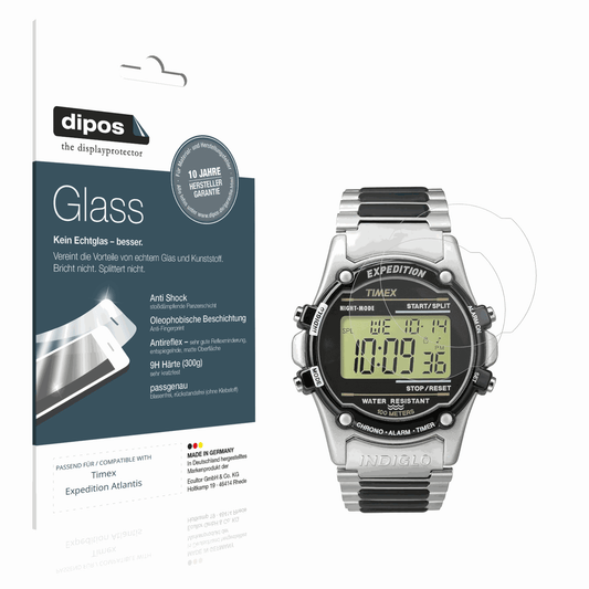 Matte Displayschutzfolie von dipos passend für Timex Expedition Atlantis, 9H kratzfest und blasenfrei montiert