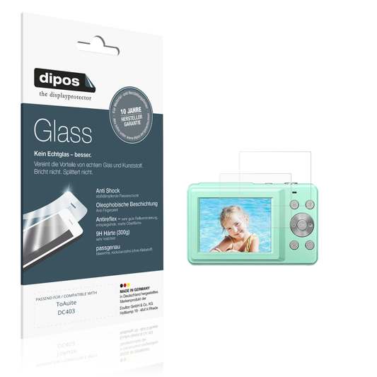 Matte Displayschutzfolie von dipos passend für ToAuite DC403, 9H kratzfest und blasenfrei montiert