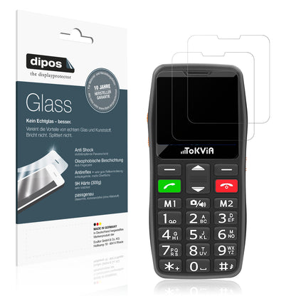Matte Displayschutzfolie von dipos passend für Tokvia Seniorenhandy, 9H kratzfest und blasenfrei montiert