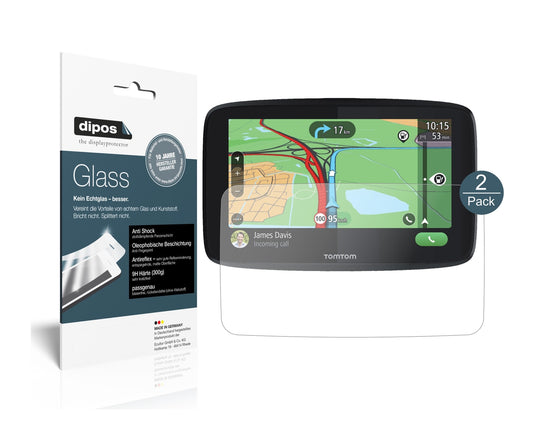 Matte Displayschutzfolie von dipos passend für TomTom GO Essential 6, 9H kratzfest und blasenfrei montiert
