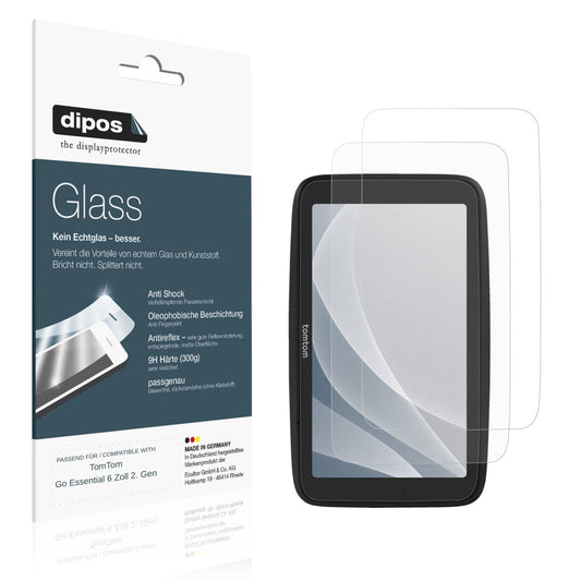 Matte Displayschutzfolie von dipos passend für TomTom Go Essential 6 Zoll 2. Gen, 9H kratzfest und blasenfrei montiert