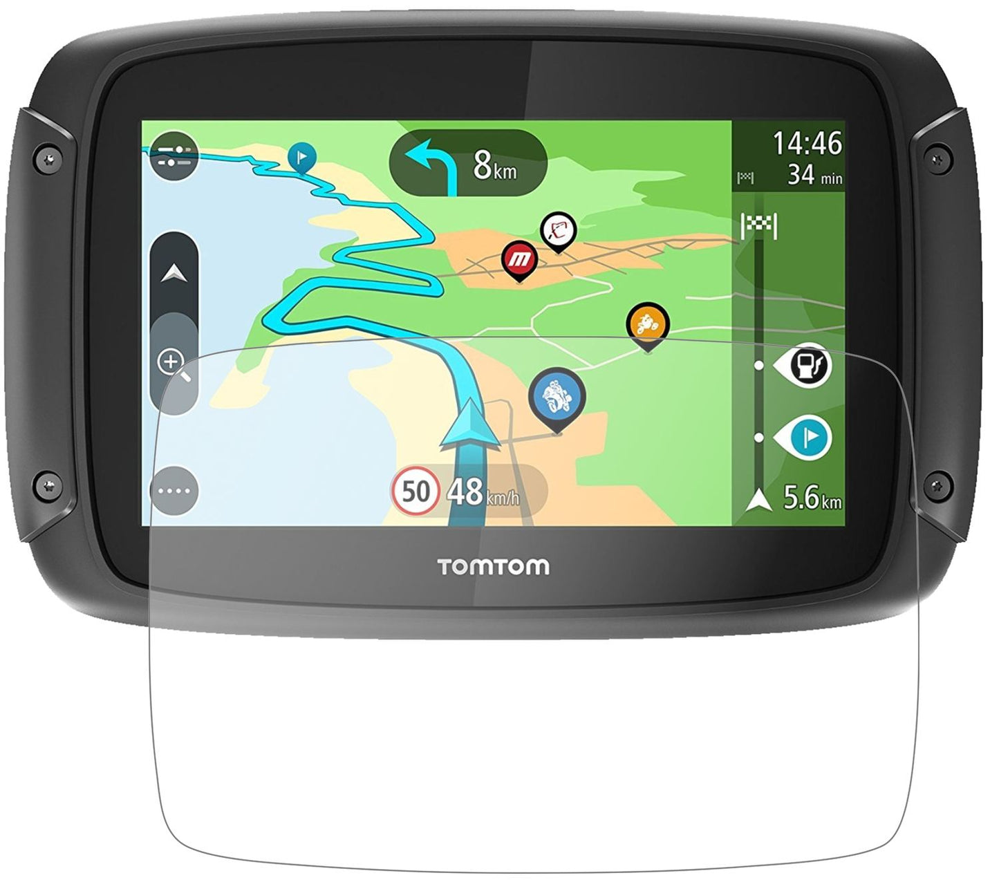Matte Displayschutzfolie von dipos passend für TomTom Rider 500, 9H kratzfest und blasenfrei montiert