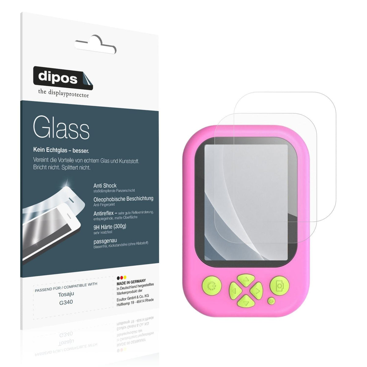Matte Displayschutzfolie von dipos passend für Tosaju G340, 9H kratzfest und blasenfrei montiert