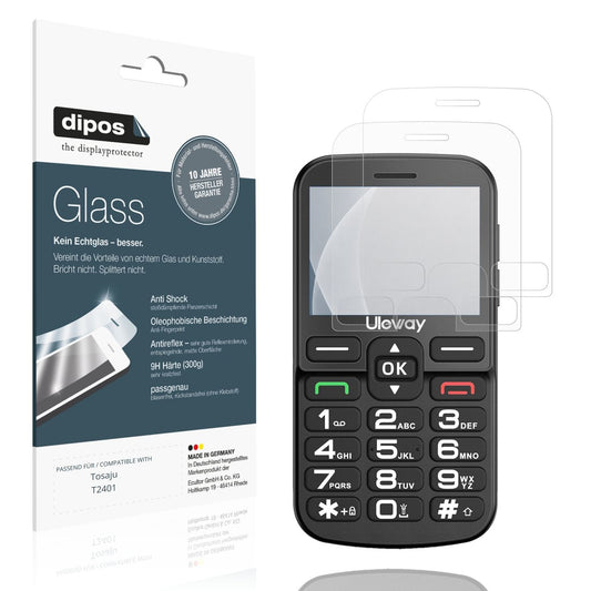 Matte Displayschutzfolie von dipos passend für Tosaju T2401, 9H kratzfest und blasenfrei montiert