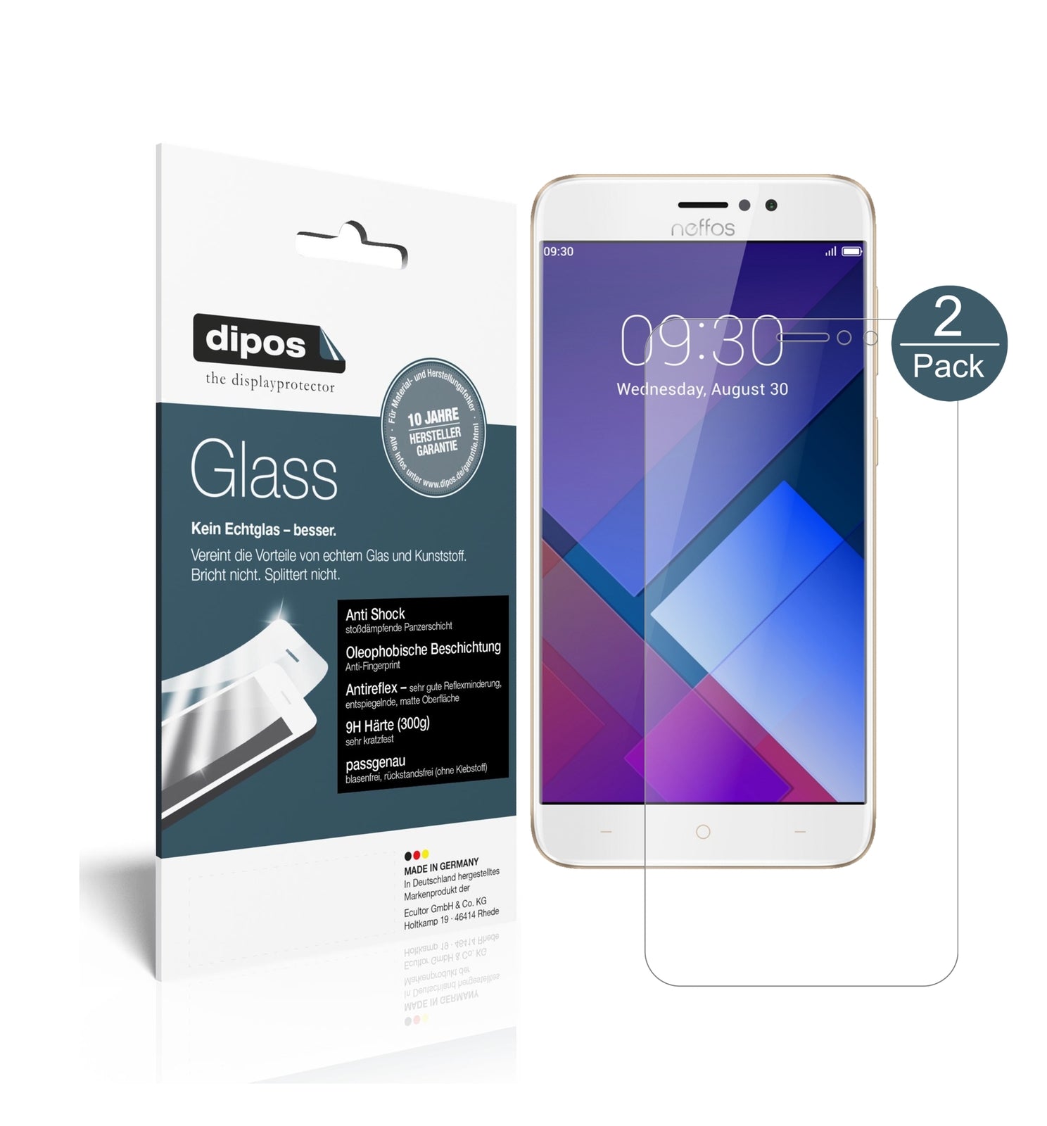 Matte Displayschutzfolie von dipos passend für TP-Link Neffos C7, 9H kratzfest und blasenfrei montiert