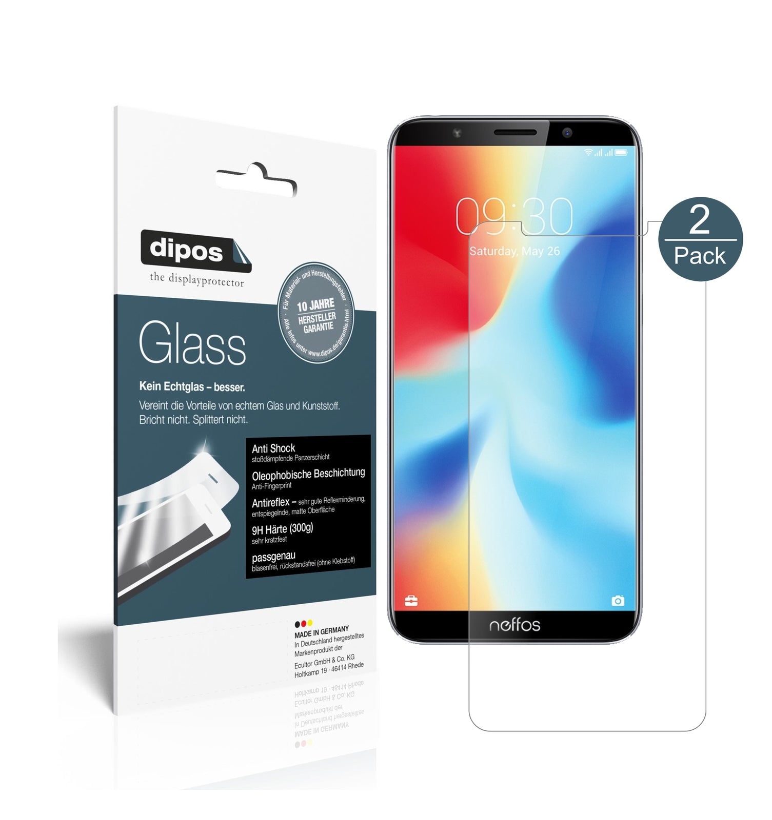Matte Displayschutzfolie von dipos passend für TP-Link Neffos C9A, 9H kratzfest und blasenfrei montiert