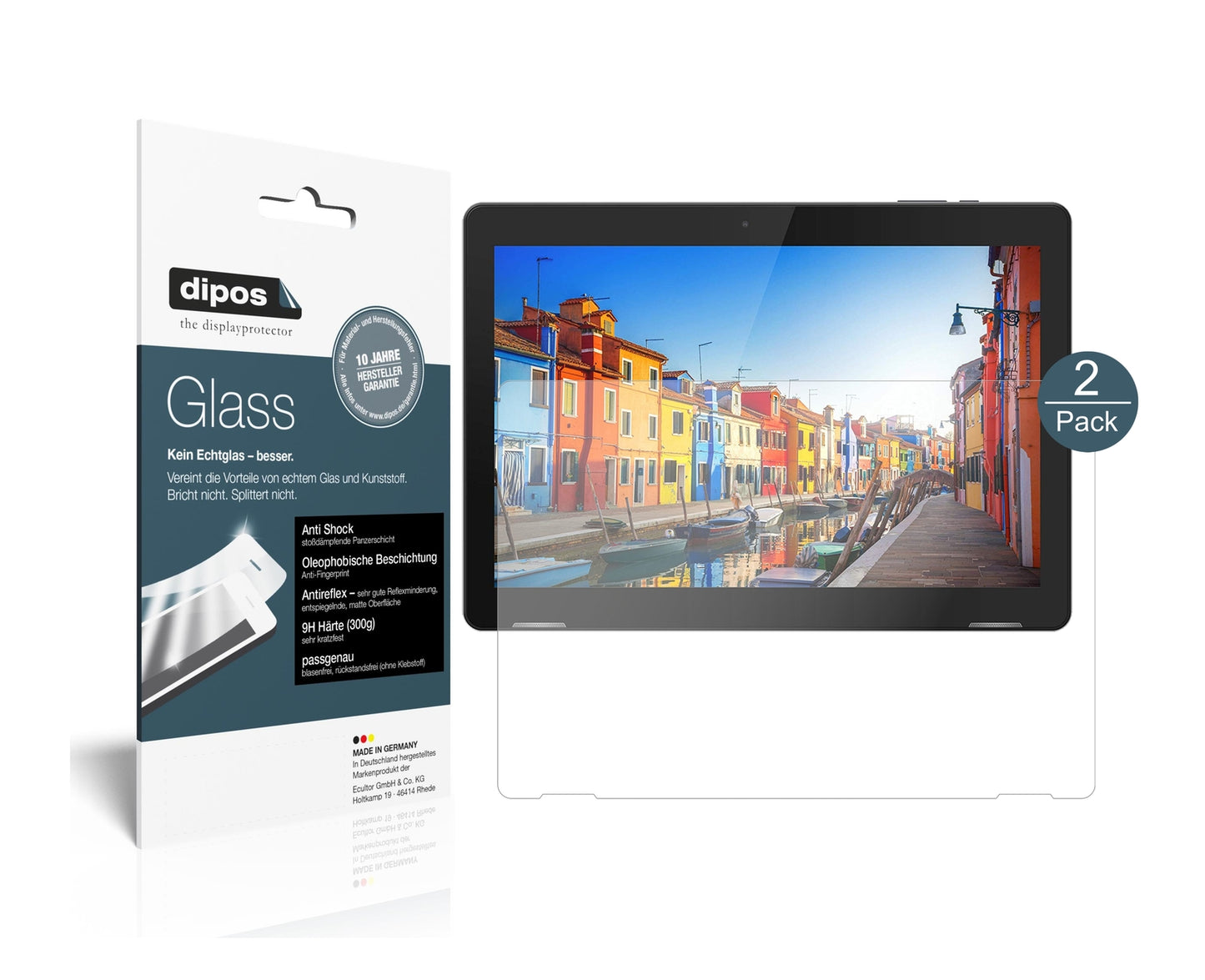 Matte Displayschutzfolie von dipos passend für TrekStor Surftab B10, 9H kratzfest und blasenfrei montiert