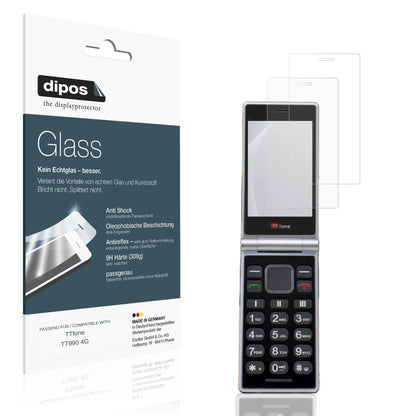 Matte Displayschutzfolie von dipos passend für TTfone TT990 4G, 9H kratzfest und blasenfrei montiert