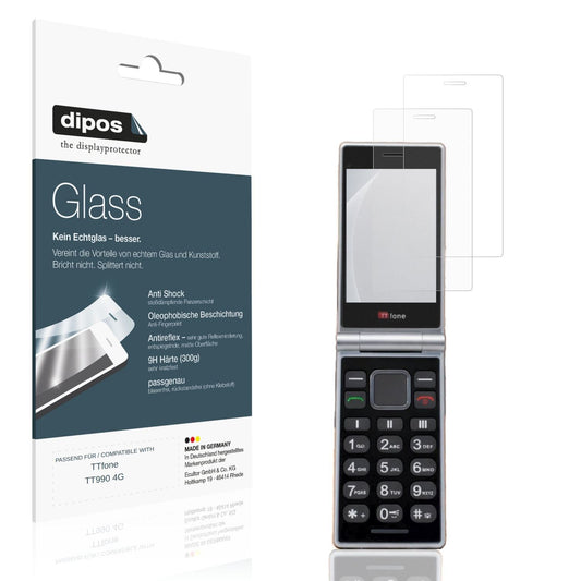 Matte Displayschutzfolie von dipos passend für TTfone TT990 4G, 9H kratzfest und blasenfrei montiert