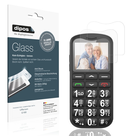 Matte Displayschutzfolie von dipos passend für Ufferson G180, 9H kratzfest und blasenfrei montiert