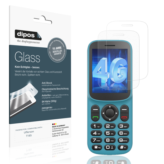 Matte Displayschutzfolie von dipos passend für Ufferson T185, 9H kratzfest und blasenfrei montiert