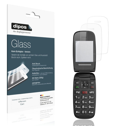 Matte Displayschutzfolie von dipos passend für Ufferson T341, 9H kratzfest und blasenfrei montiert