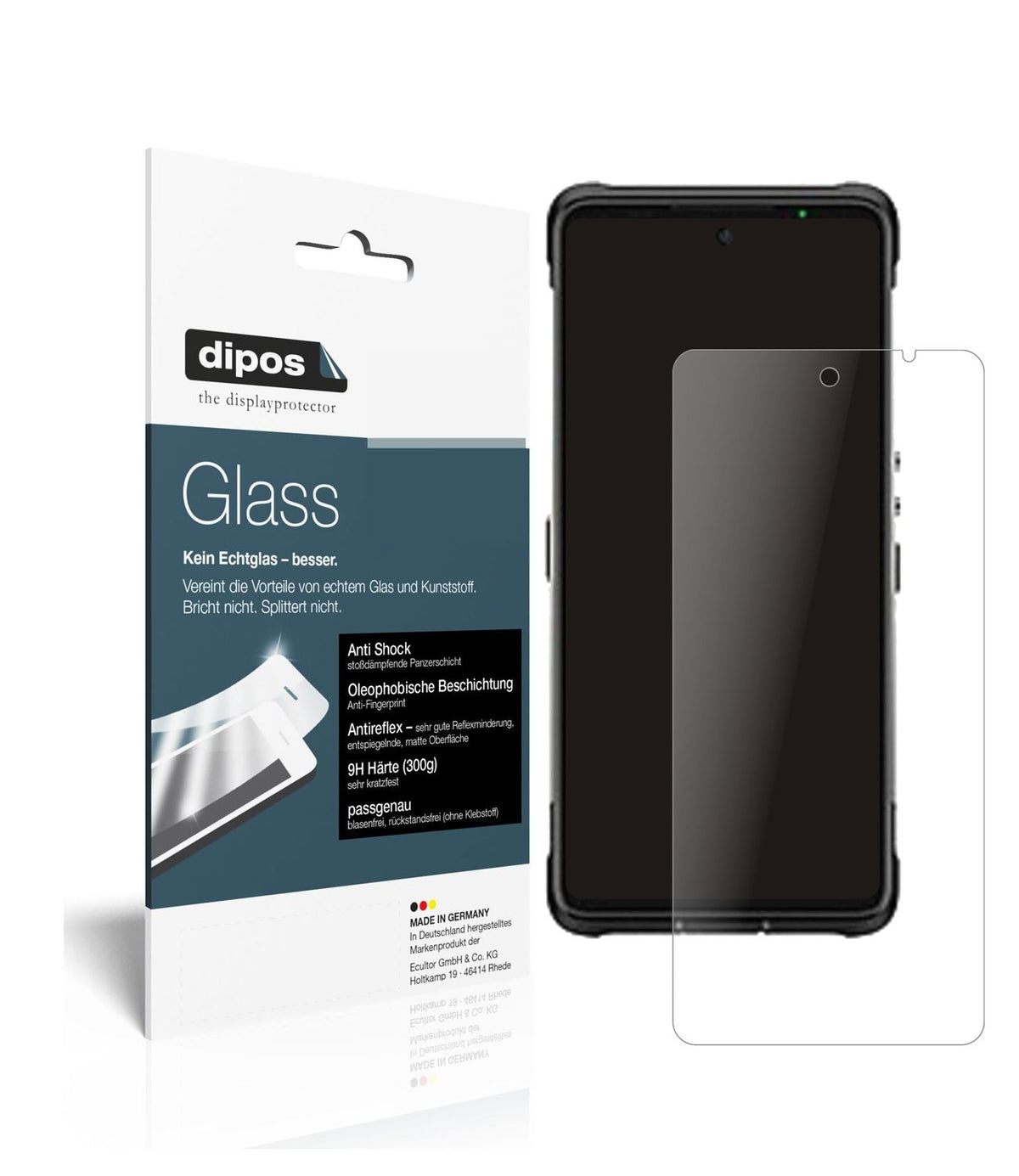 Matte Displayschutzfolie von dipos passend für Ulefone Armor 10, 9H kratzfest und blasenfrei montiert