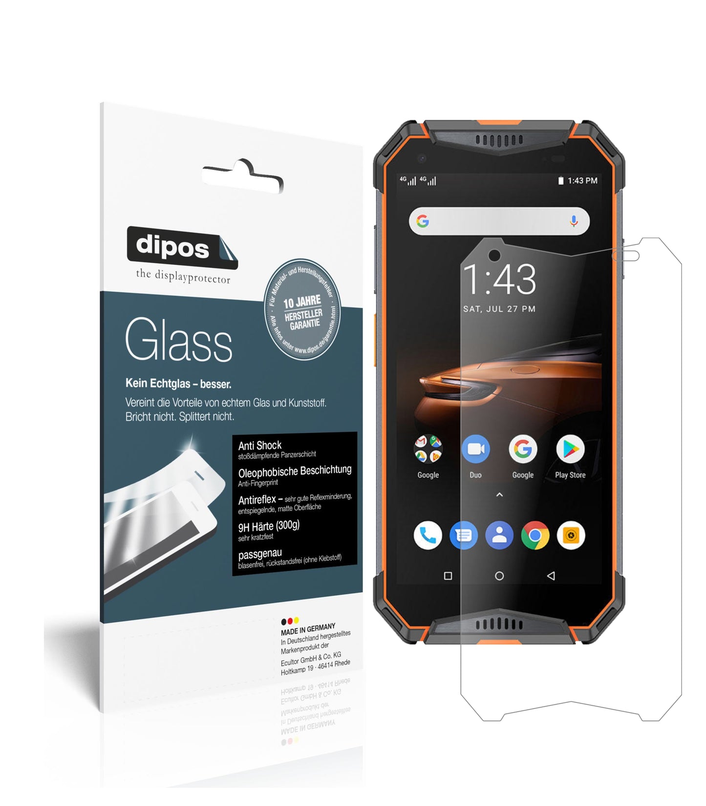 Matte Displayschutzfolie von dipos passend für Ulefone Armor 3W, 9H kratzfest und blasenfrei montiert