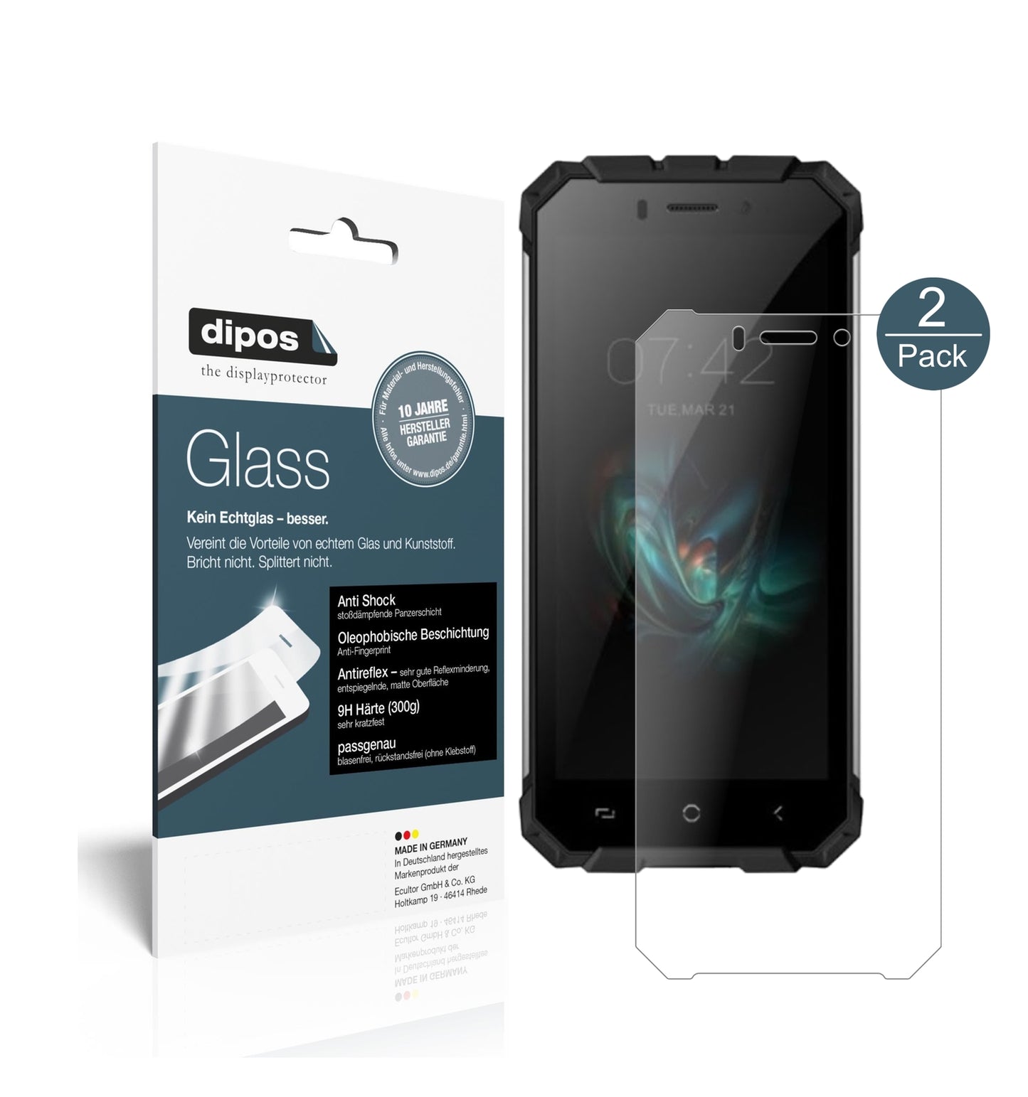 Matte Displayschutzfolie von dipos passend für Ulefone Armor X, 9H kratzfest und blasenfrei montiert