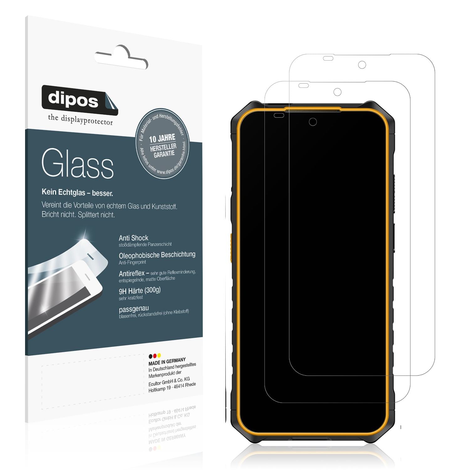 Matte Displayschutzfolie von dipos passend für Ulefone Armor X13 Outdoor, 9H kratzfest und blasenfrei montiert