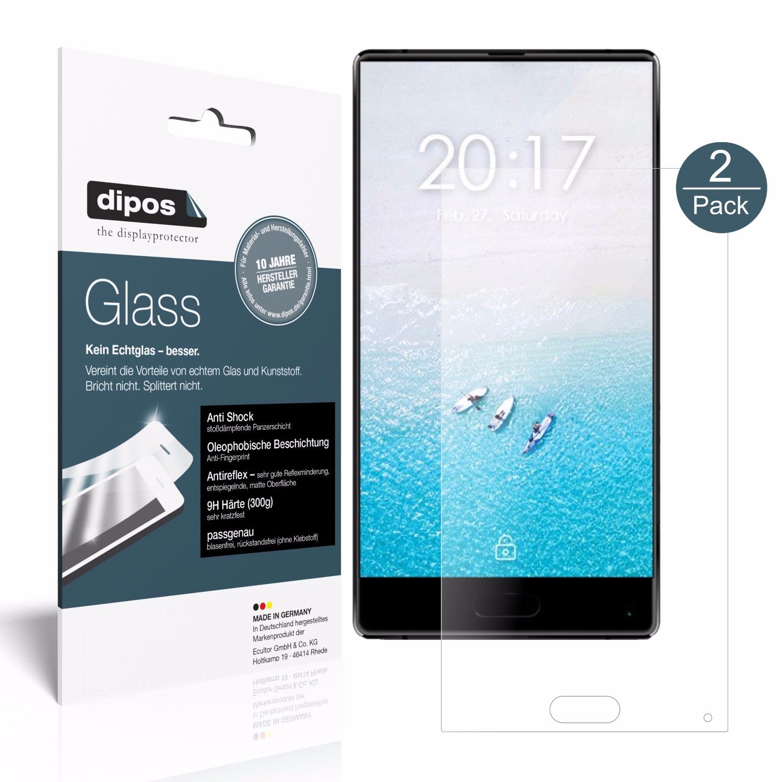 Matte Displayschutzfolie von dipos passend für Ulefone F1, 9H kratzfest und blasenfrei montiert