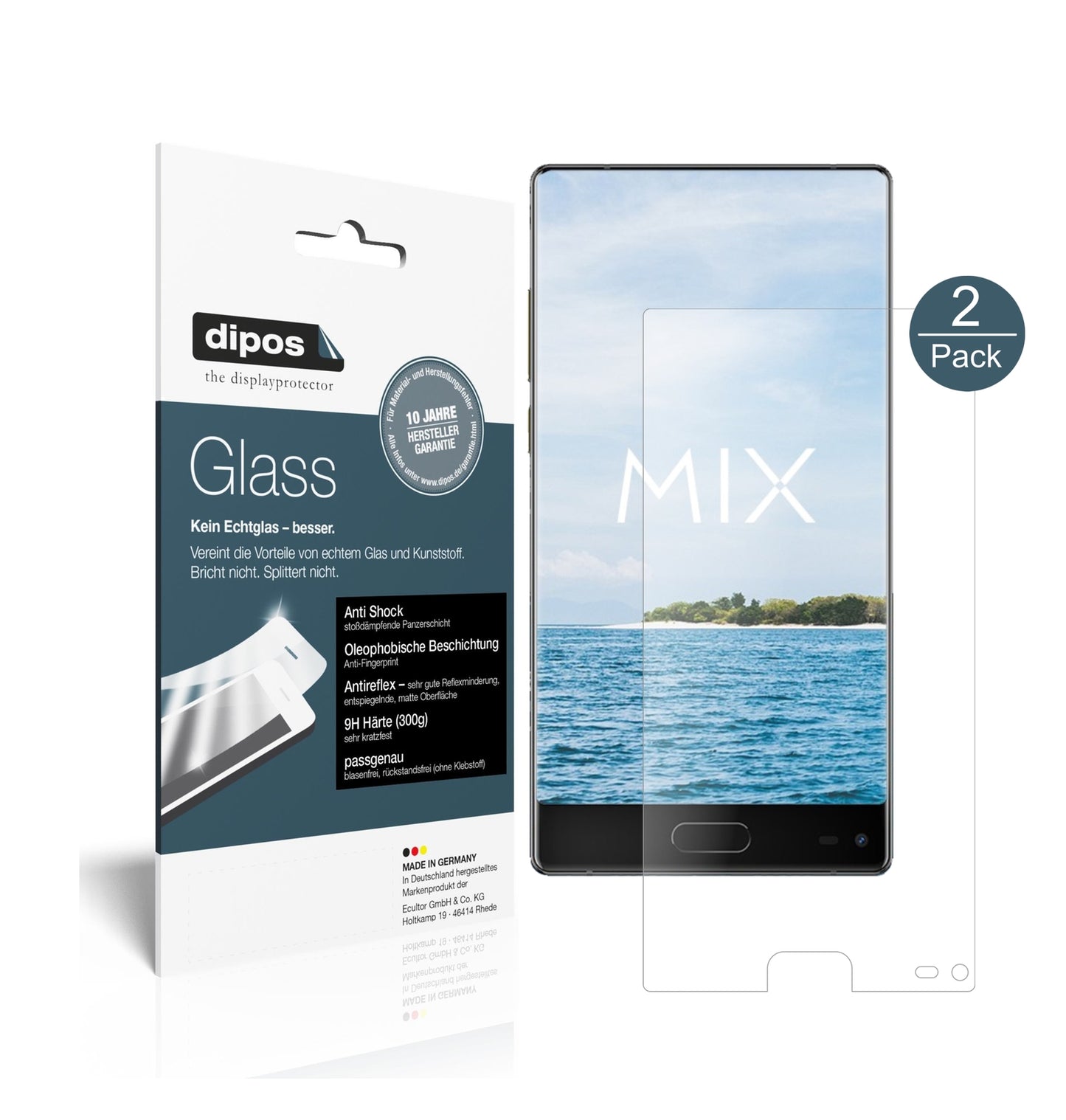 Matte Displayschutzfolie von dipos passend für Ulefone Mix, 9H kratzfest und blasenfrei montiert